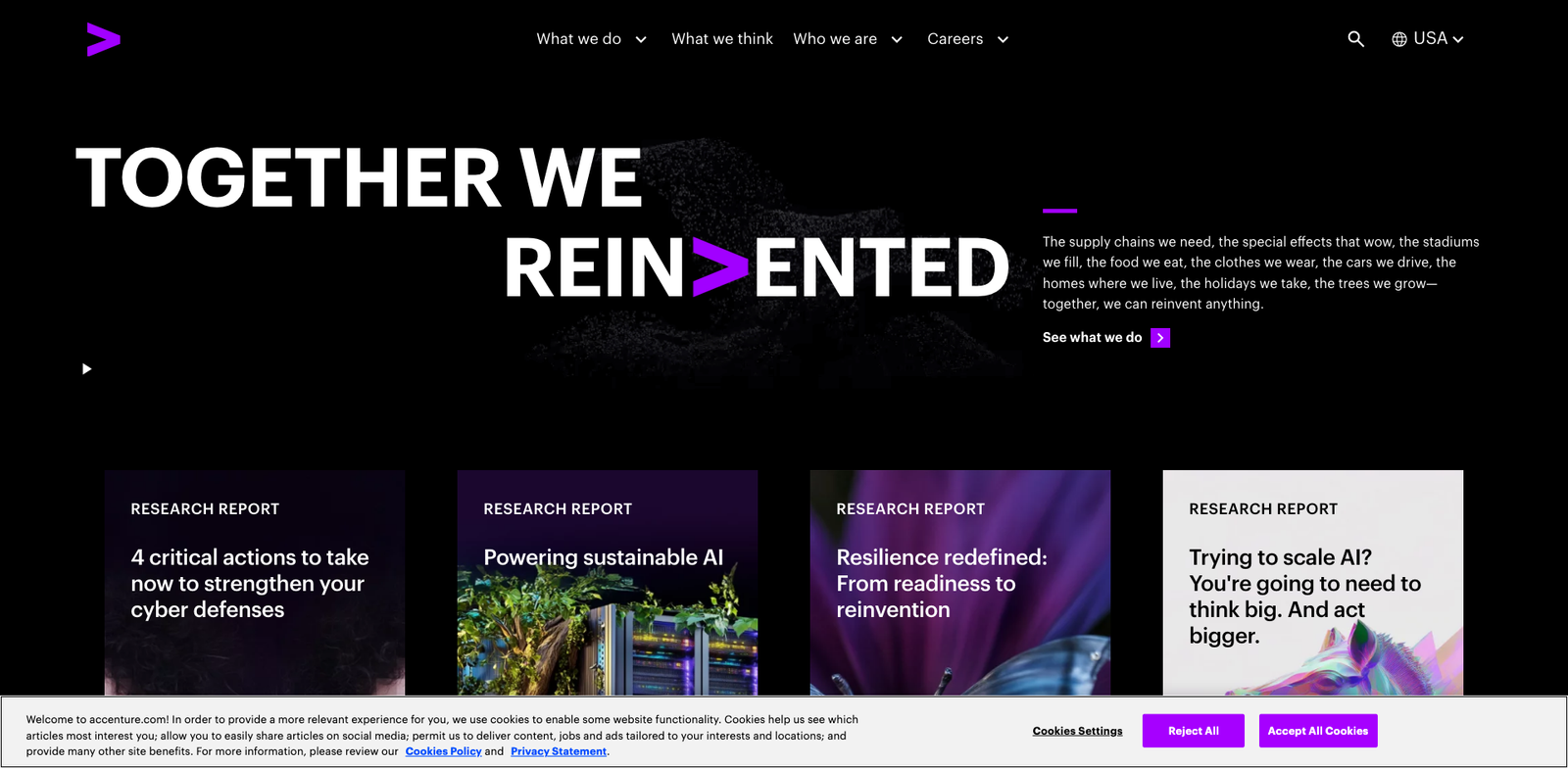Accenture Carbon Insights homepage