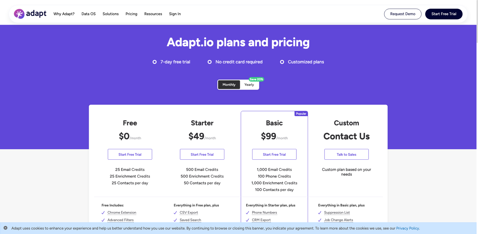 Adapt pricing