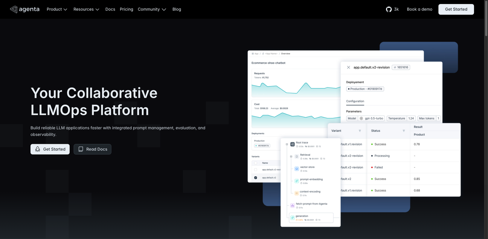 Agenta Studio homepage