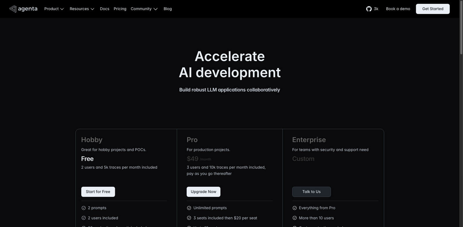 Agenta Studio pricing