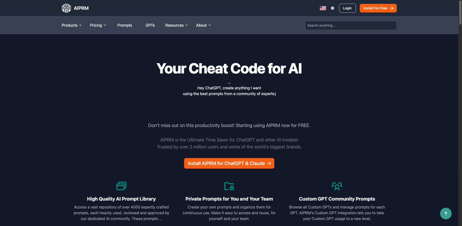 AIPRM homepage