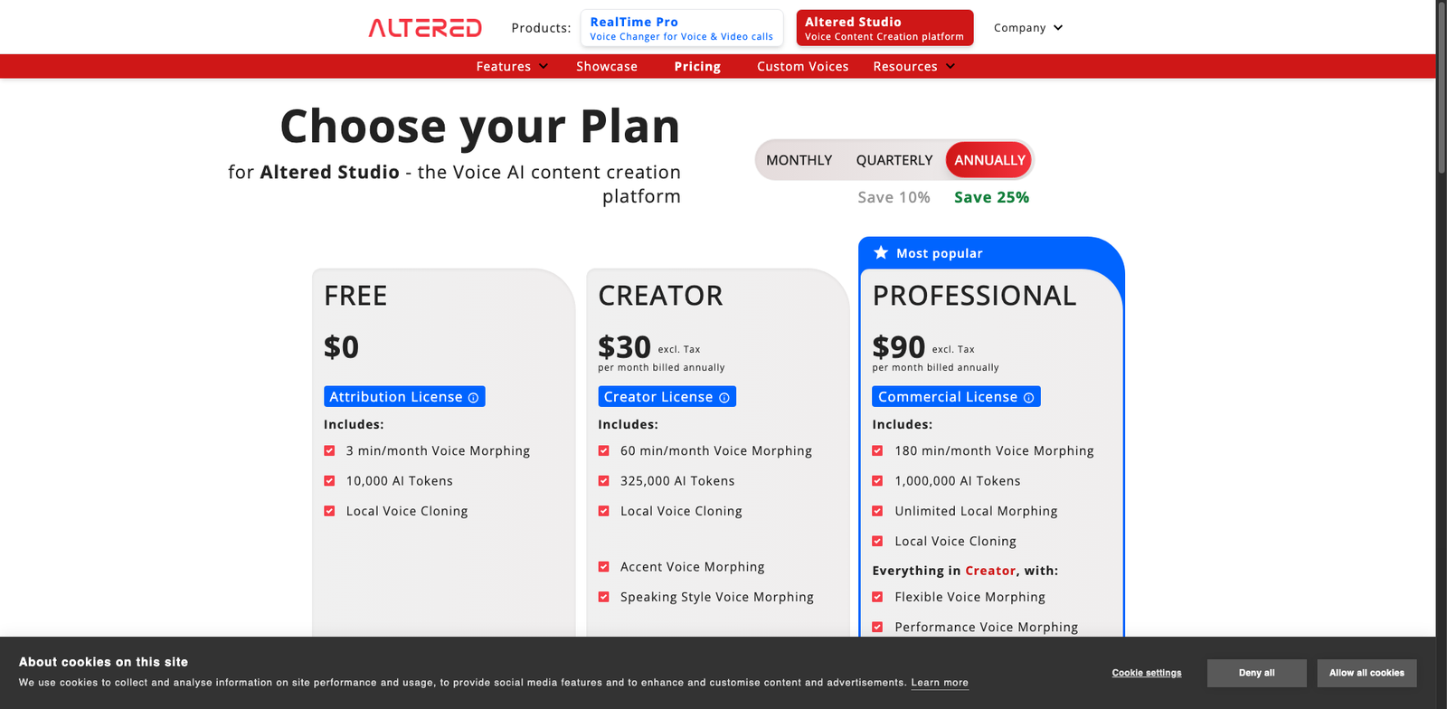 Altered Studio pricing