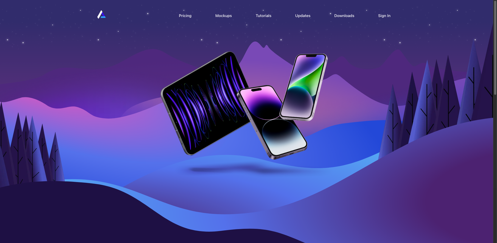 Angle Mockups homepage