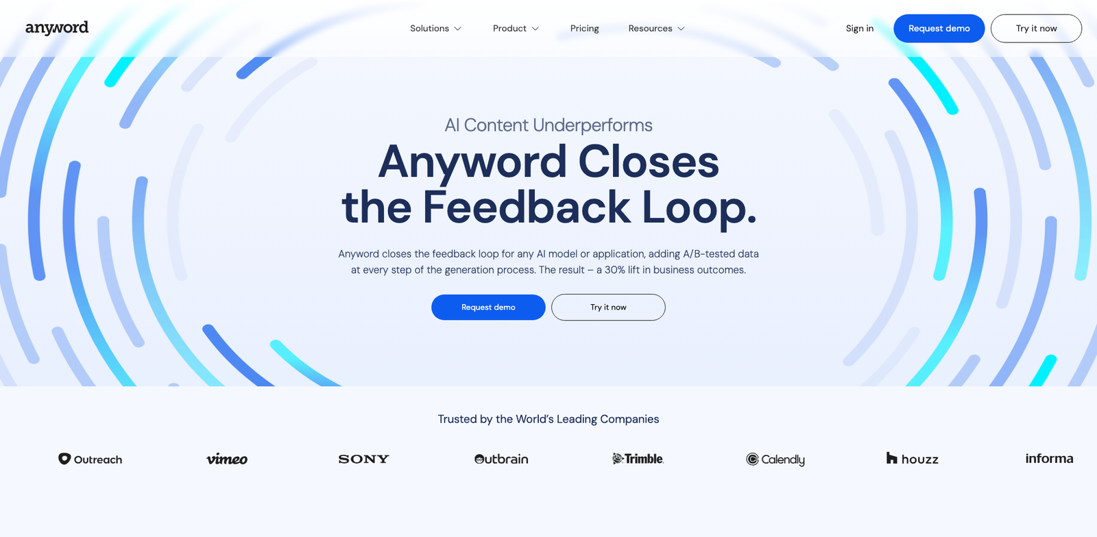 Anyword Personal Emails homepage