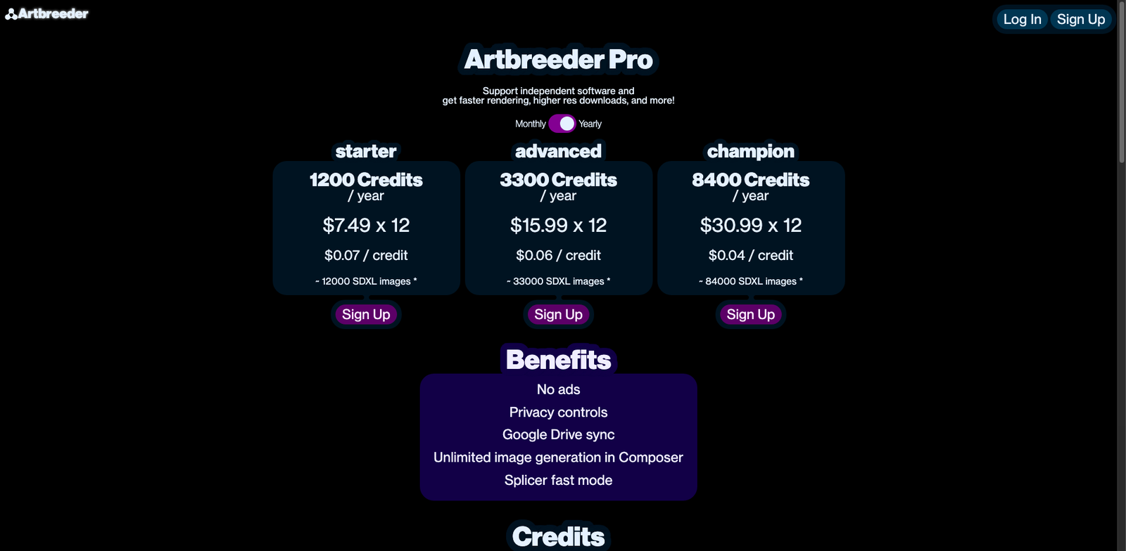 Artbreeder pricing
