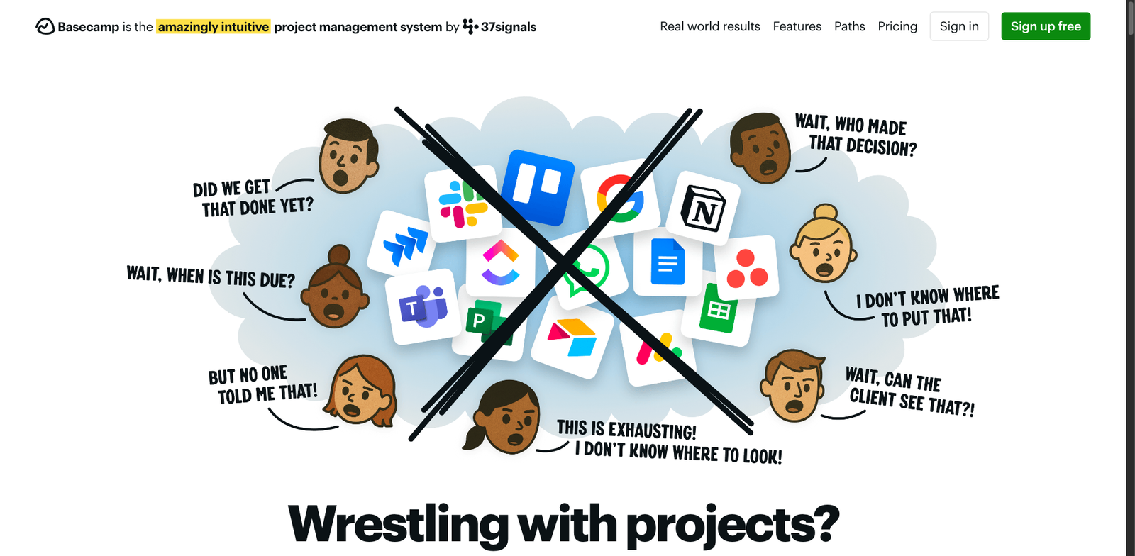 Basecamp Hey! AI homepage