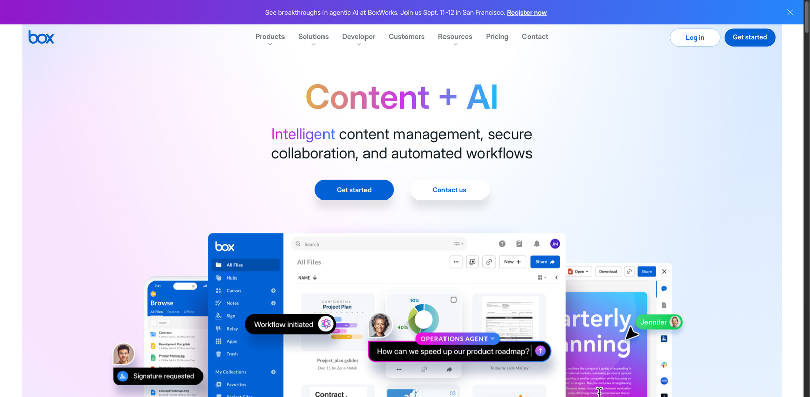 Box AI homepage