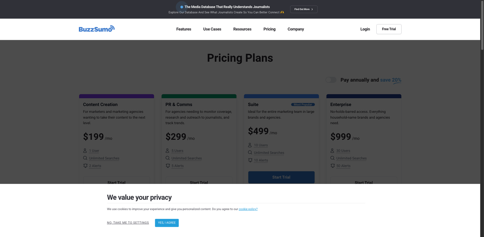 BuzzSumo Ad Titles pricing