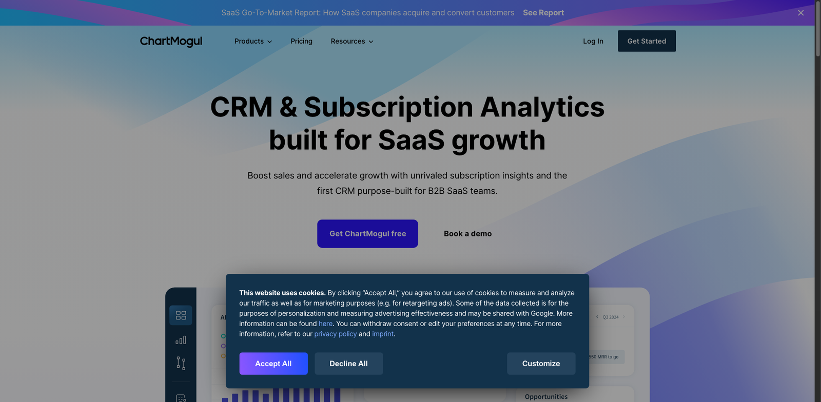 ChartMogul Churn Analytics homepage