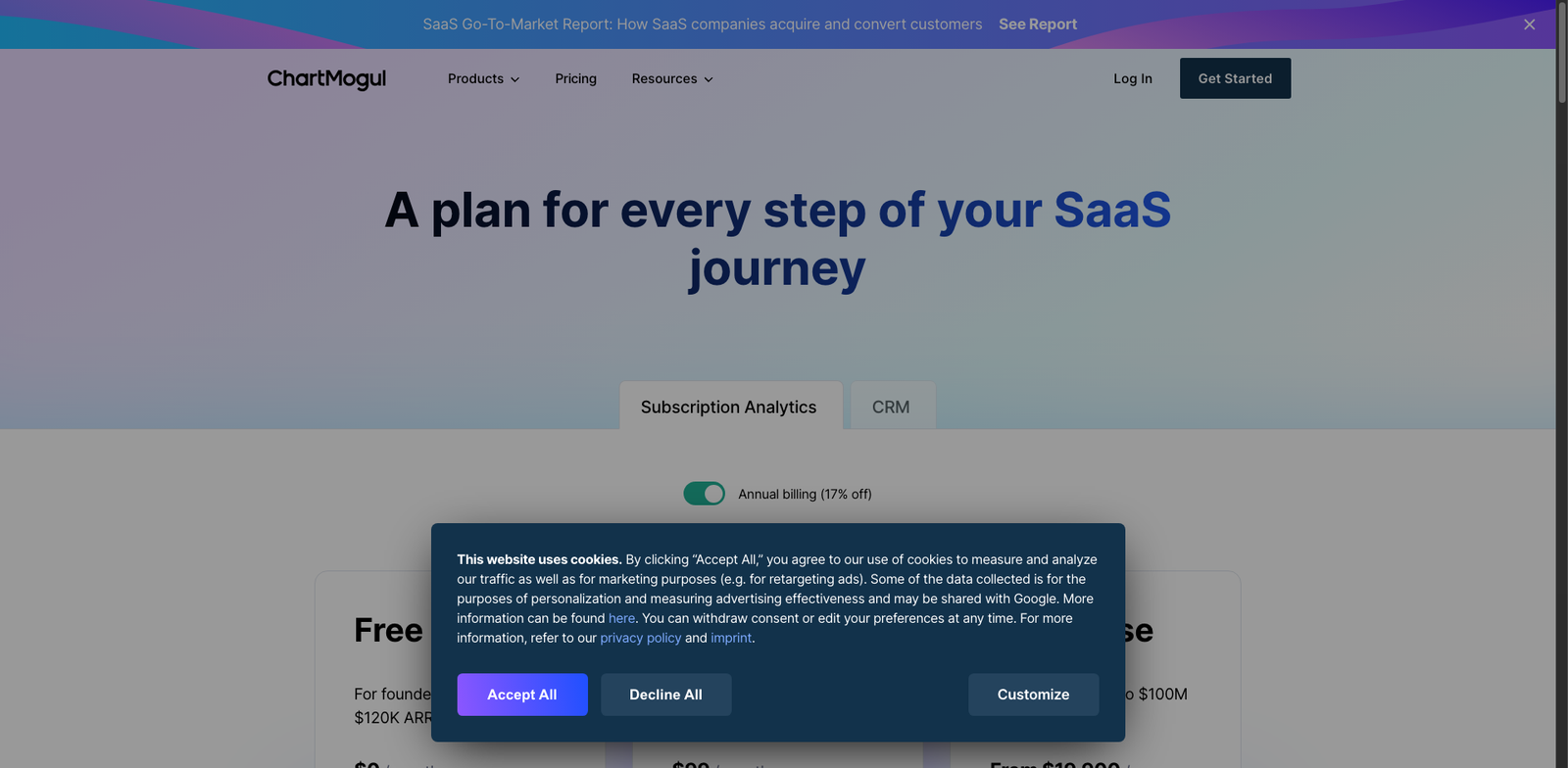 ChartMogul Churn Analytics pricing