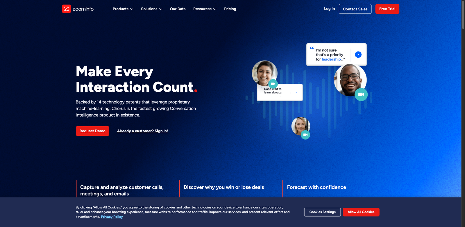 Chorus Account Momentum homepage