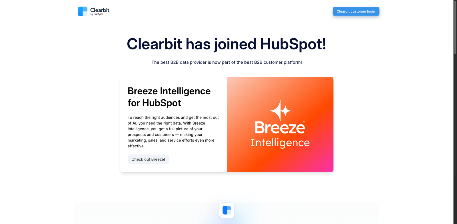 Clearbit Reveal homepage