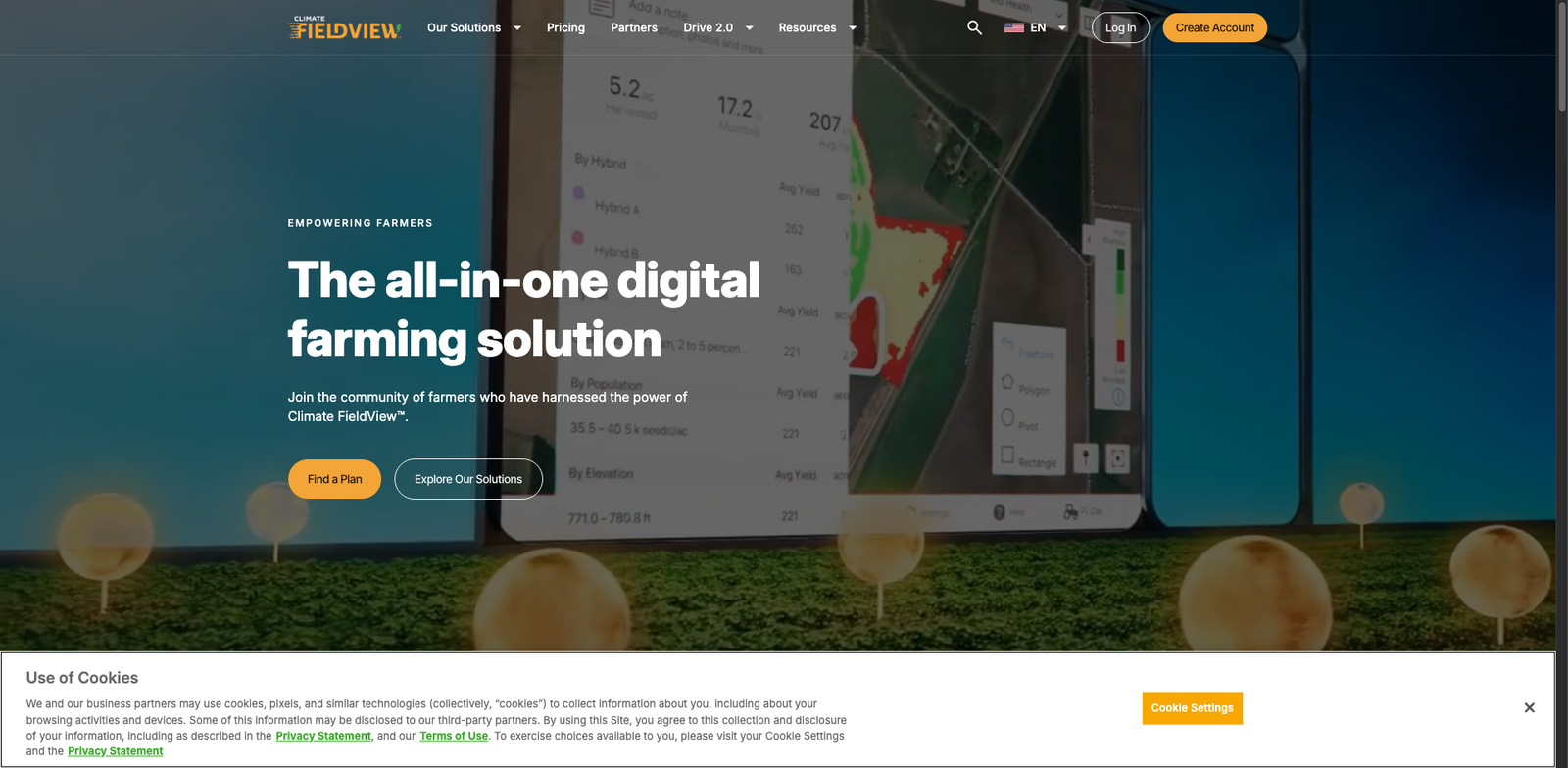 Climate FieldView homepage