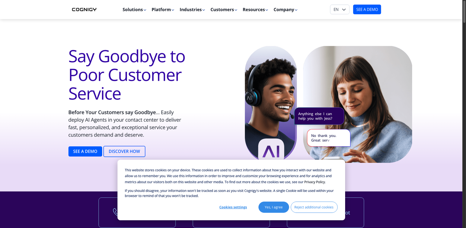 Cognigy Voice Gateway homepage