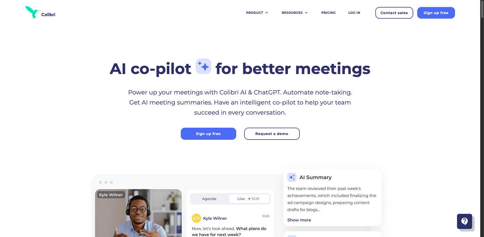 Colibri.ai homepage