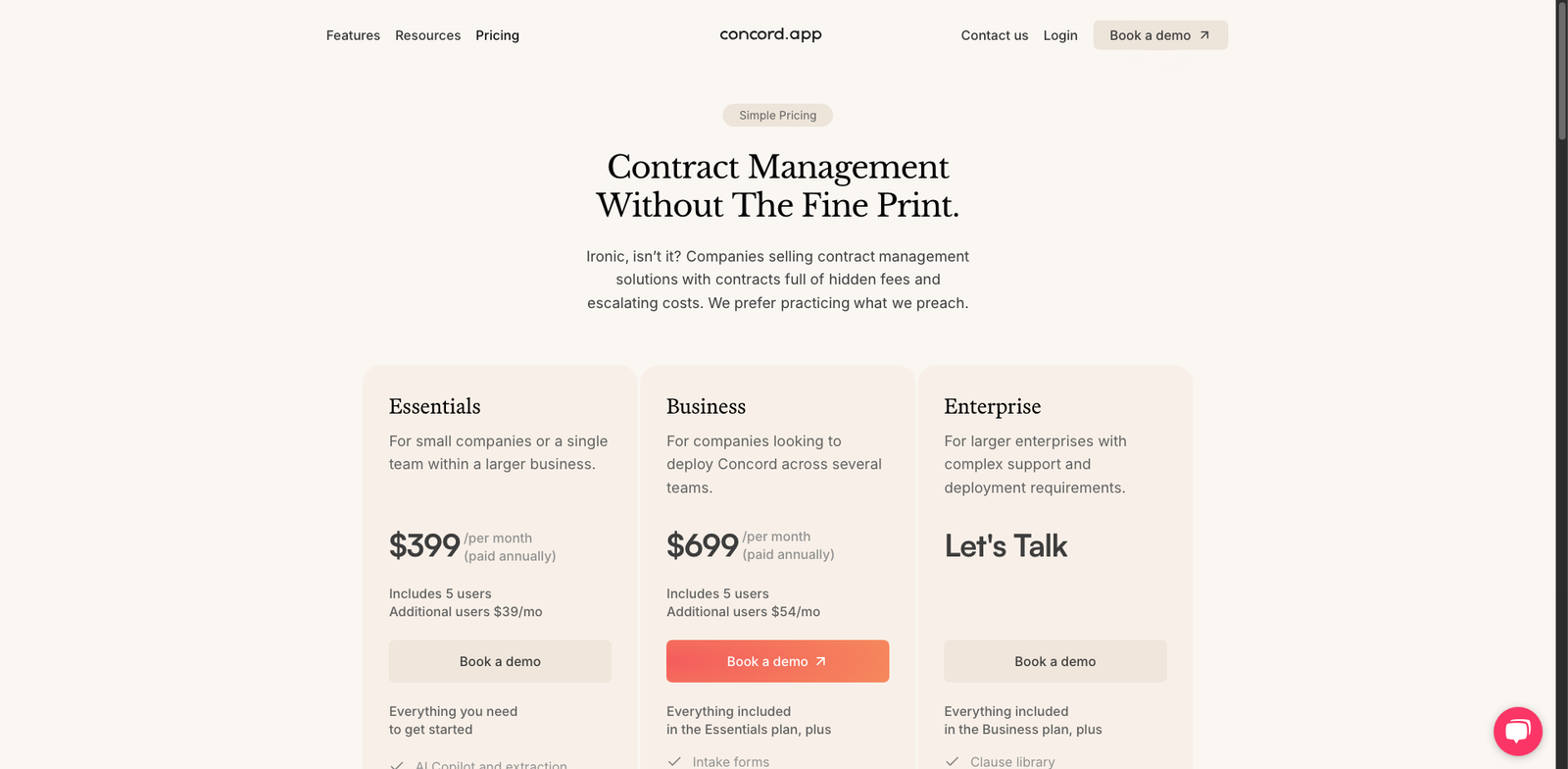 Concord Smart Draft pricing