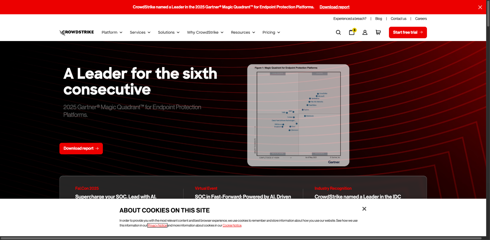 CrowdStrike Falcon Intelligence homepage