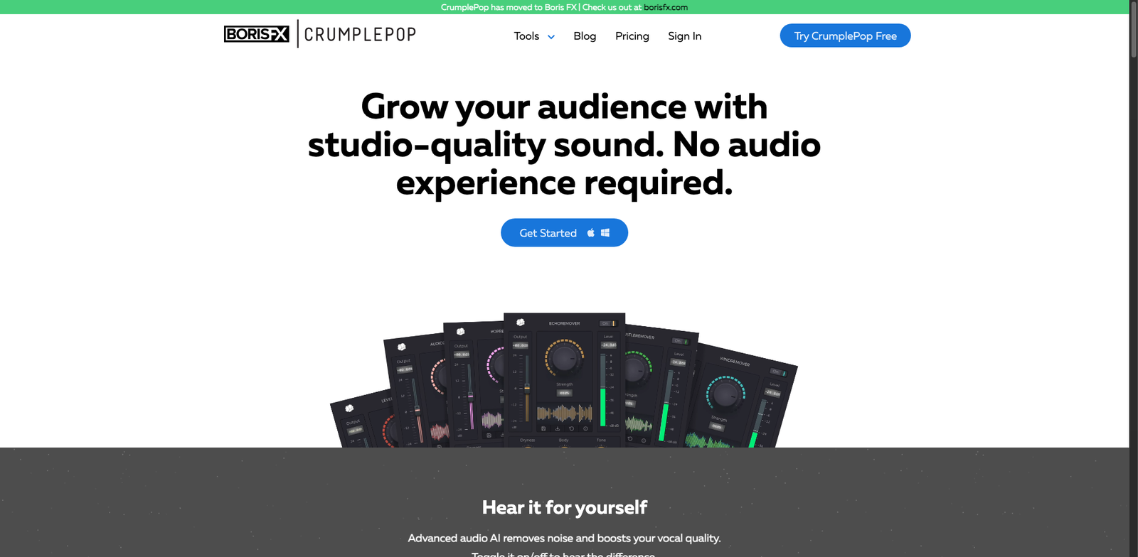CrumplePop AudioDenoise homepage