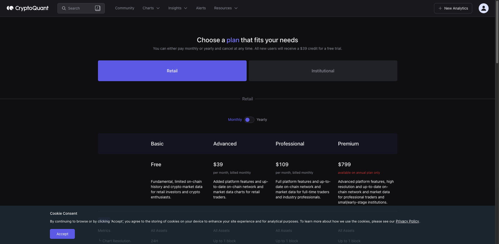 CryptoQuant pricing