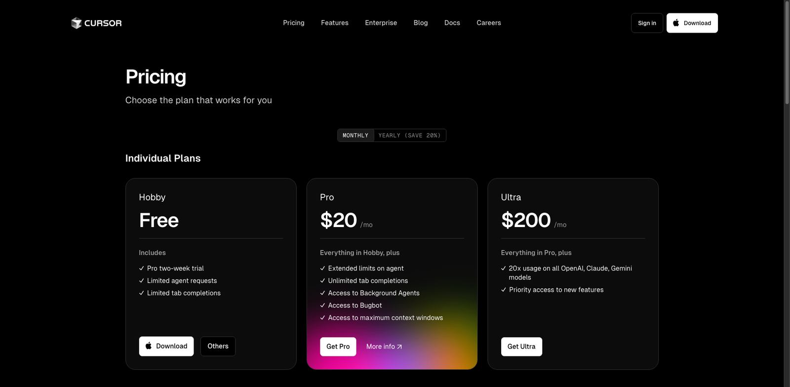 Cursor pricing