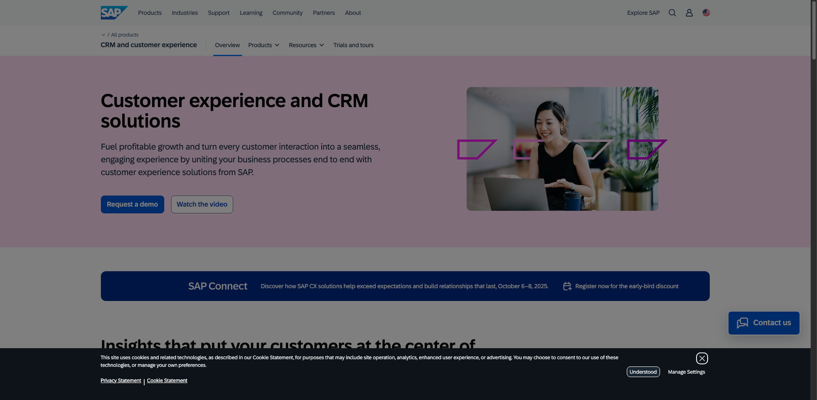 SAP CX Sentiment homepage