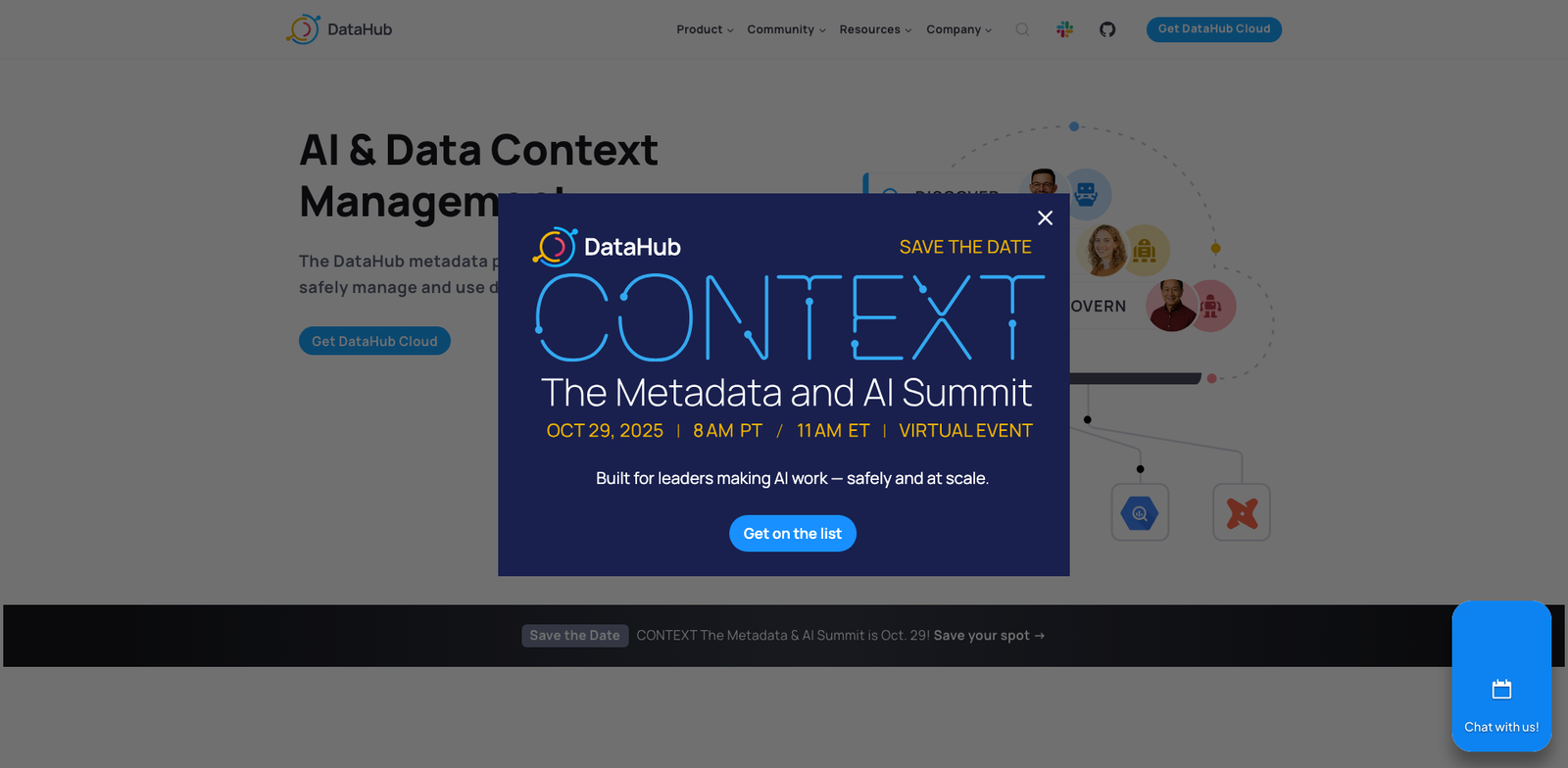 DataHub homepage