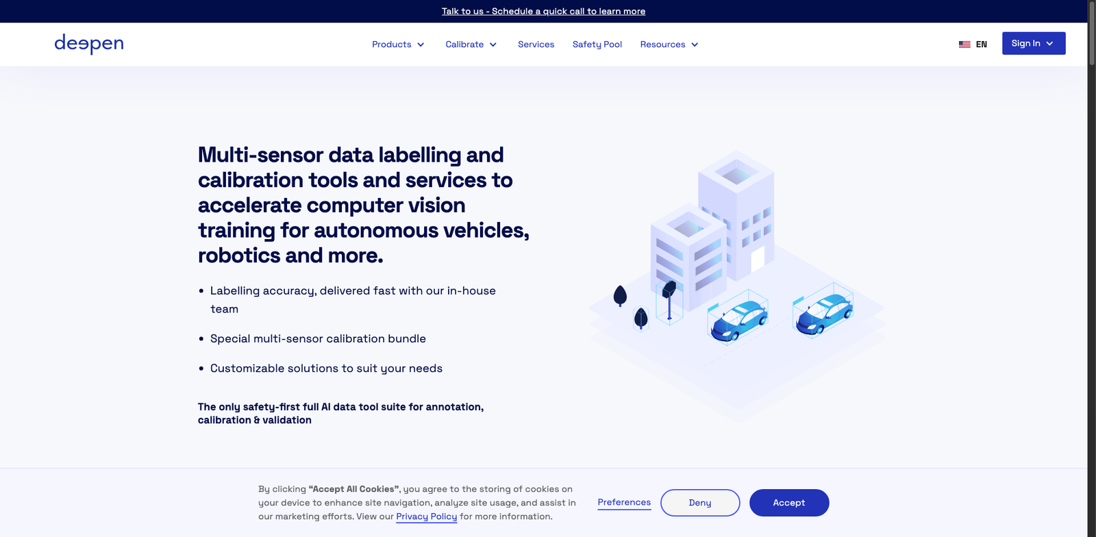 Deepen.ai homepage