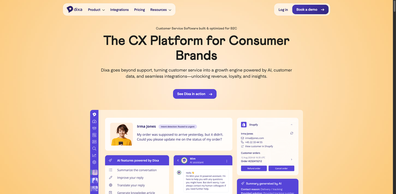 Dixa Smart Tags homepage