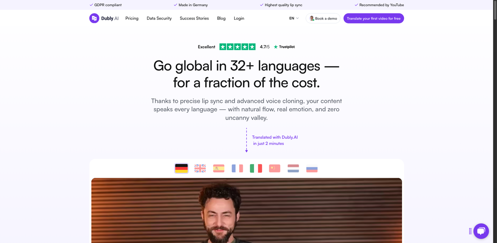 Dubly.ai homepage