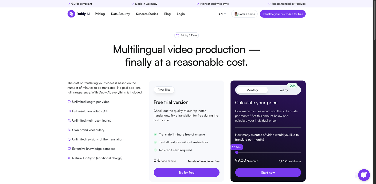 Dubly.ai pricing