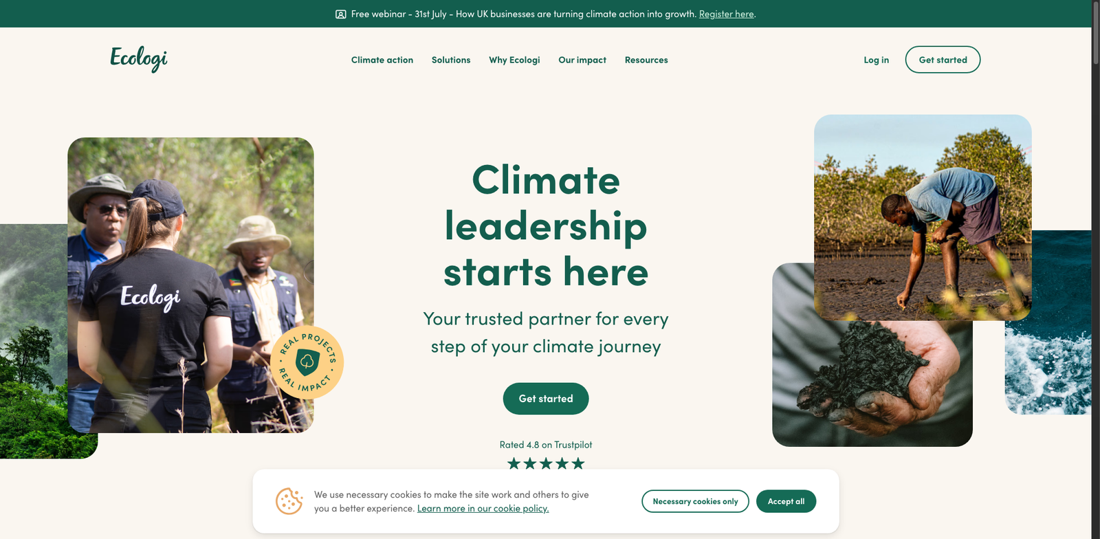 Ecologi Zero homepage