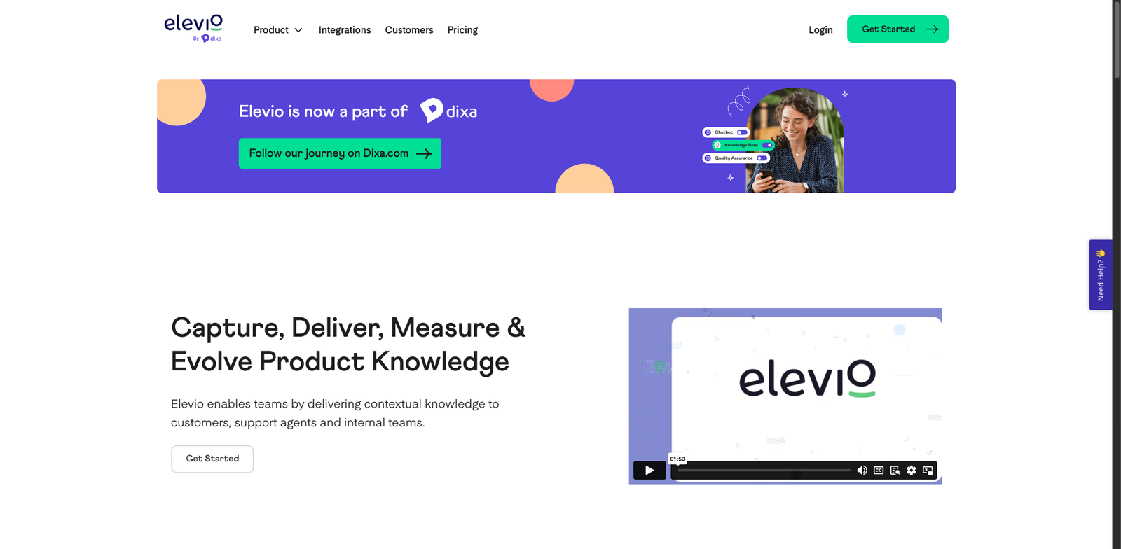 Elevio (Dixa) AI Author homepage