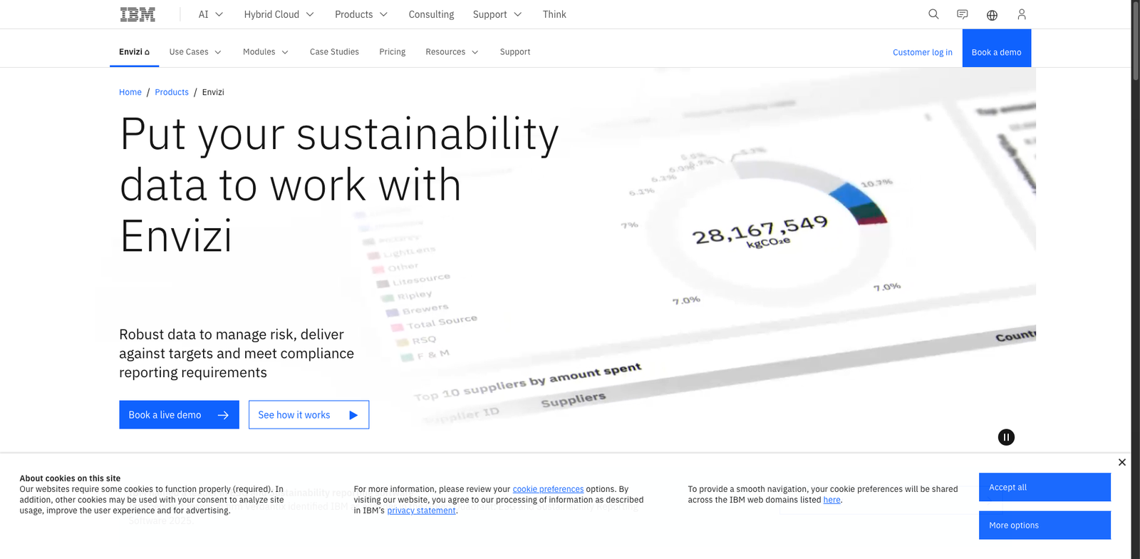 Envizi (IBM) homepage