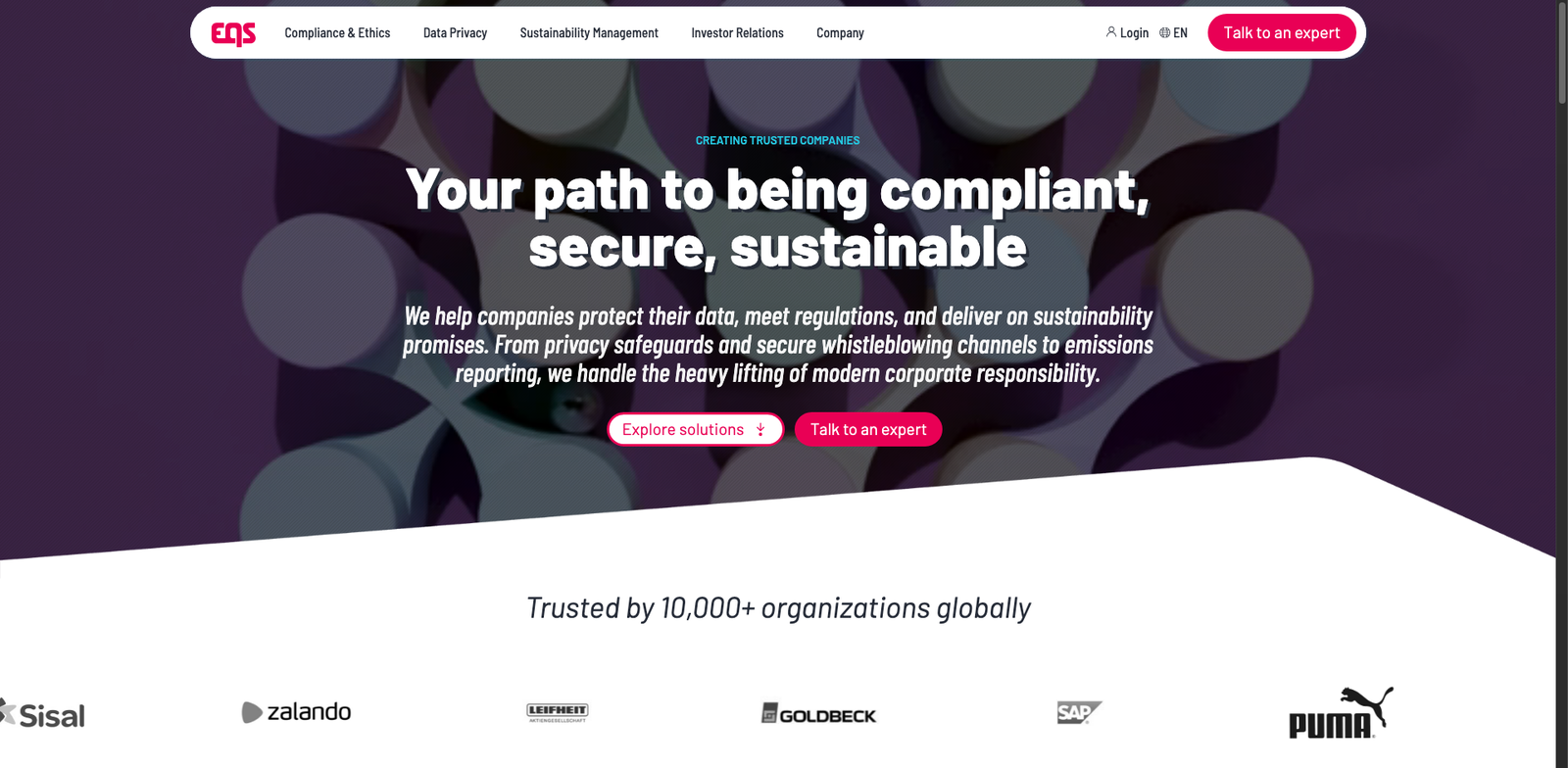 EQS Cockpit homepage