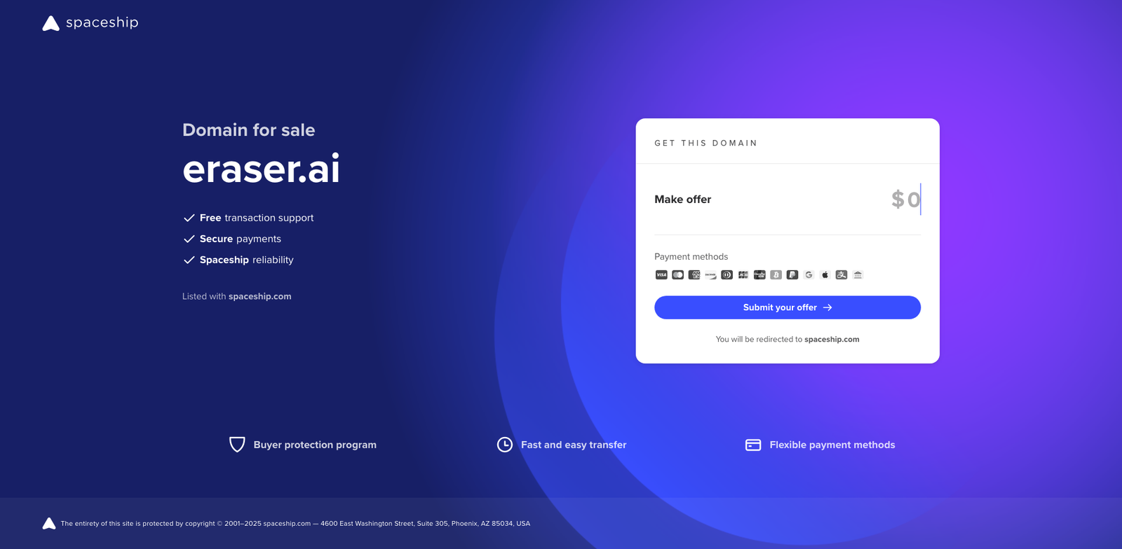 Eraser AI Upscale homepage