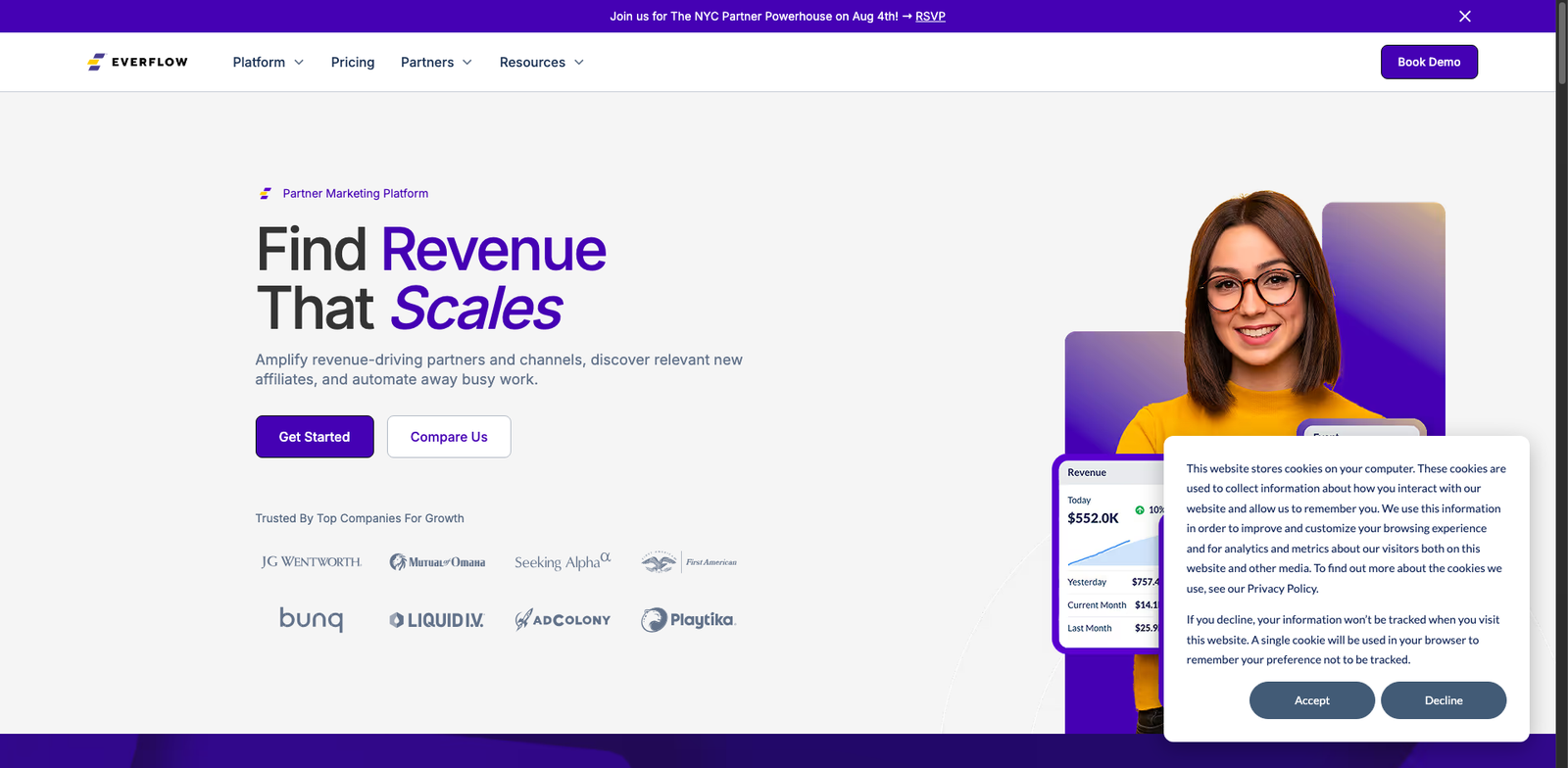Everflow homepage