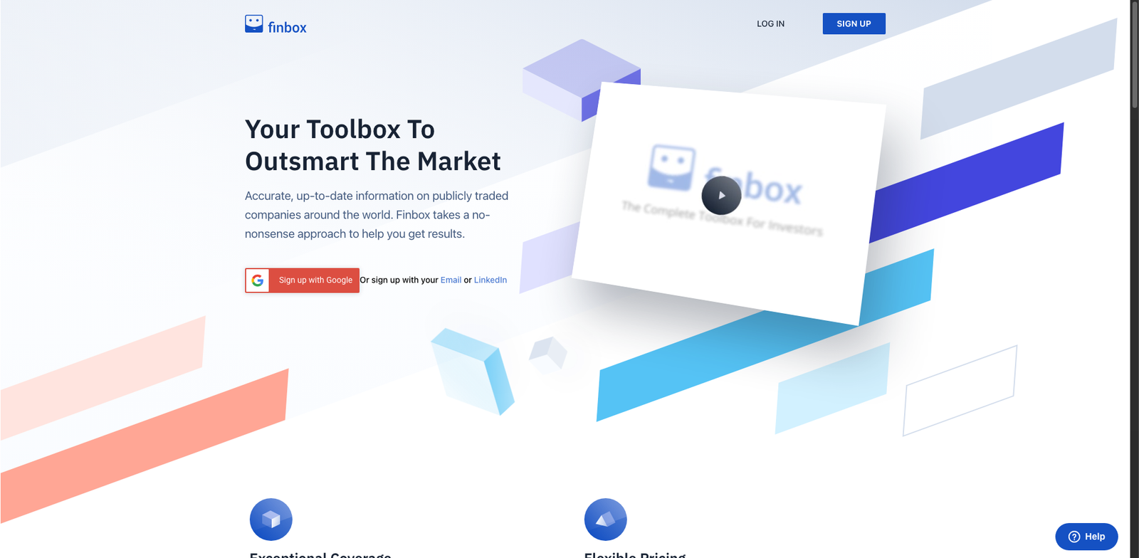 Finbox GPT Screener homepage