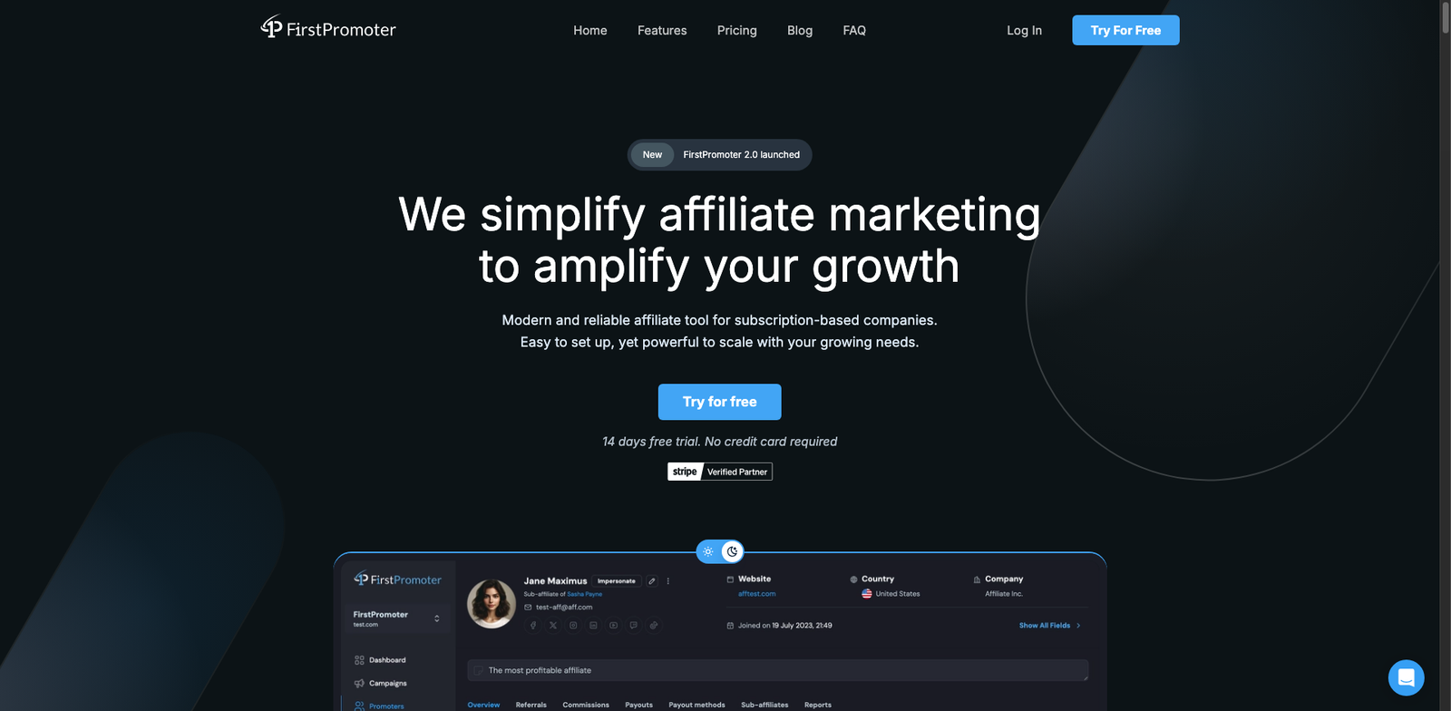 FirstPromoter homepage