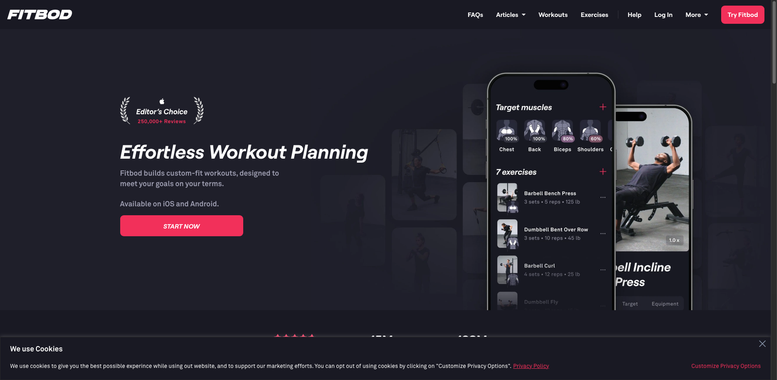 Fitbod homepage