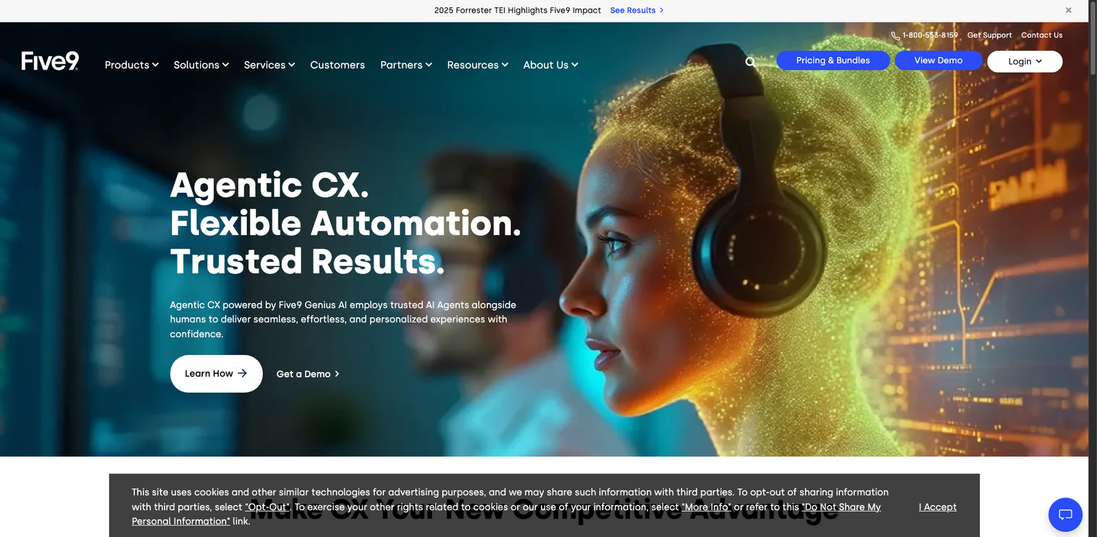 Five9 IVA homepage