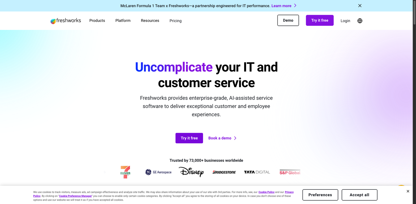 Freshchat Bots homepage