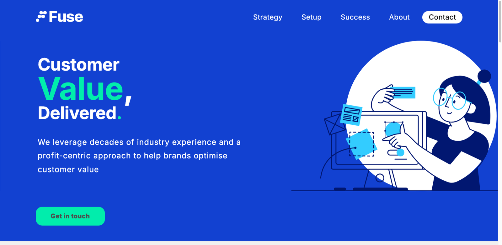Fuse CX Voicebot homepage