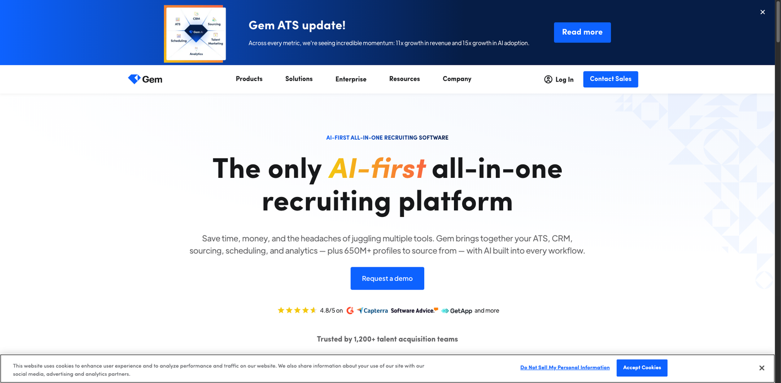 Gem Talent OS homepage