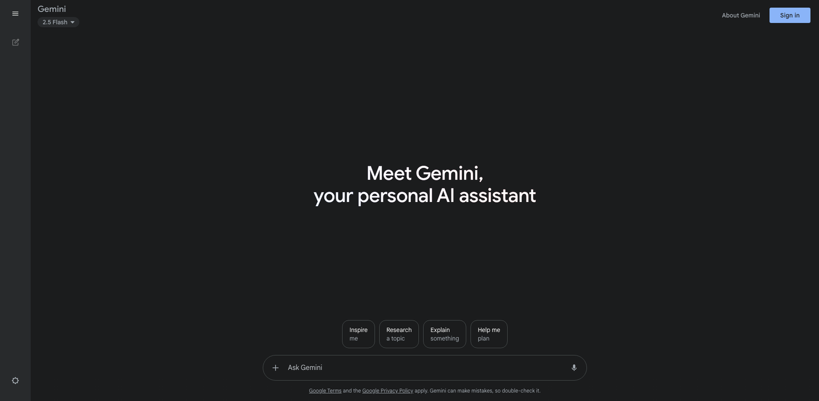 Gemini homepage