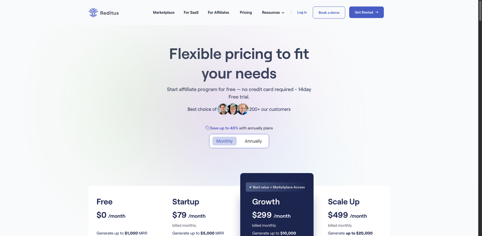 Reditus pricing