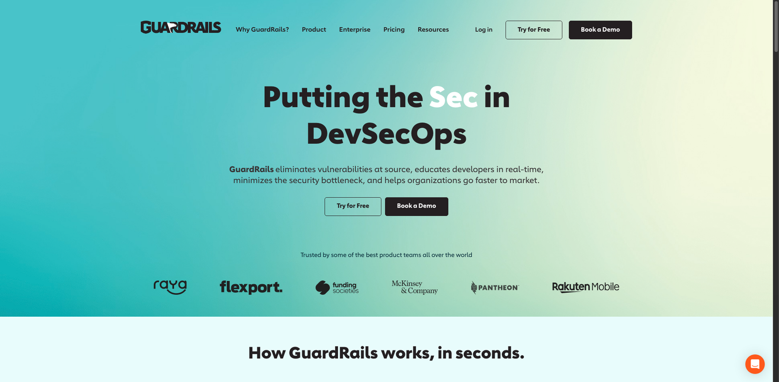 GuardRails CI homepage