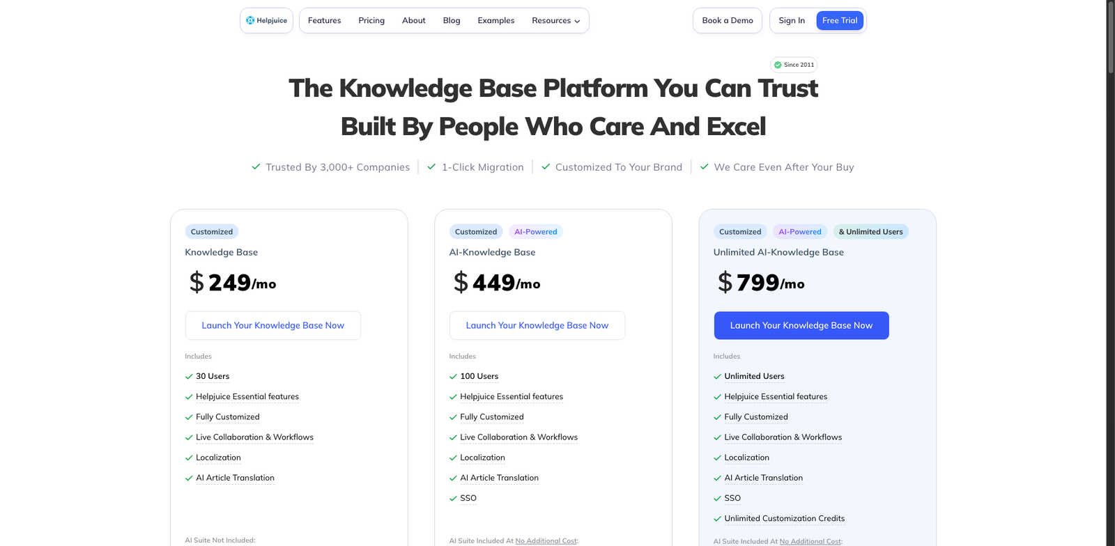Helpjuice AI pricing