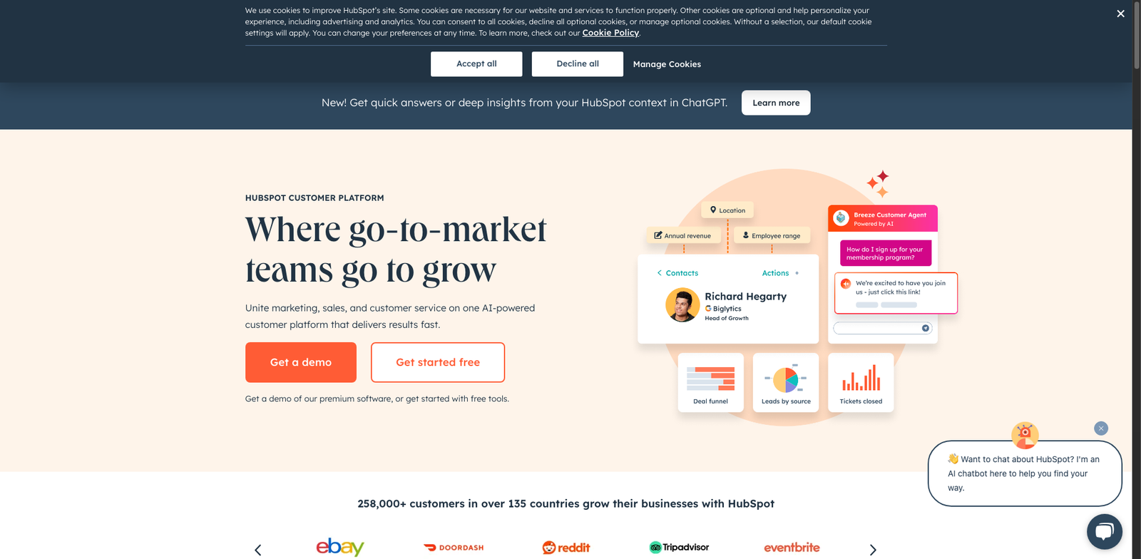 HubSpot Predictive Lead Scoring homepage