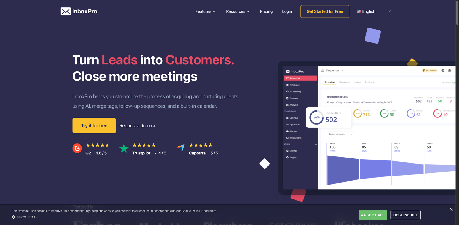 InboxPro AI homepage