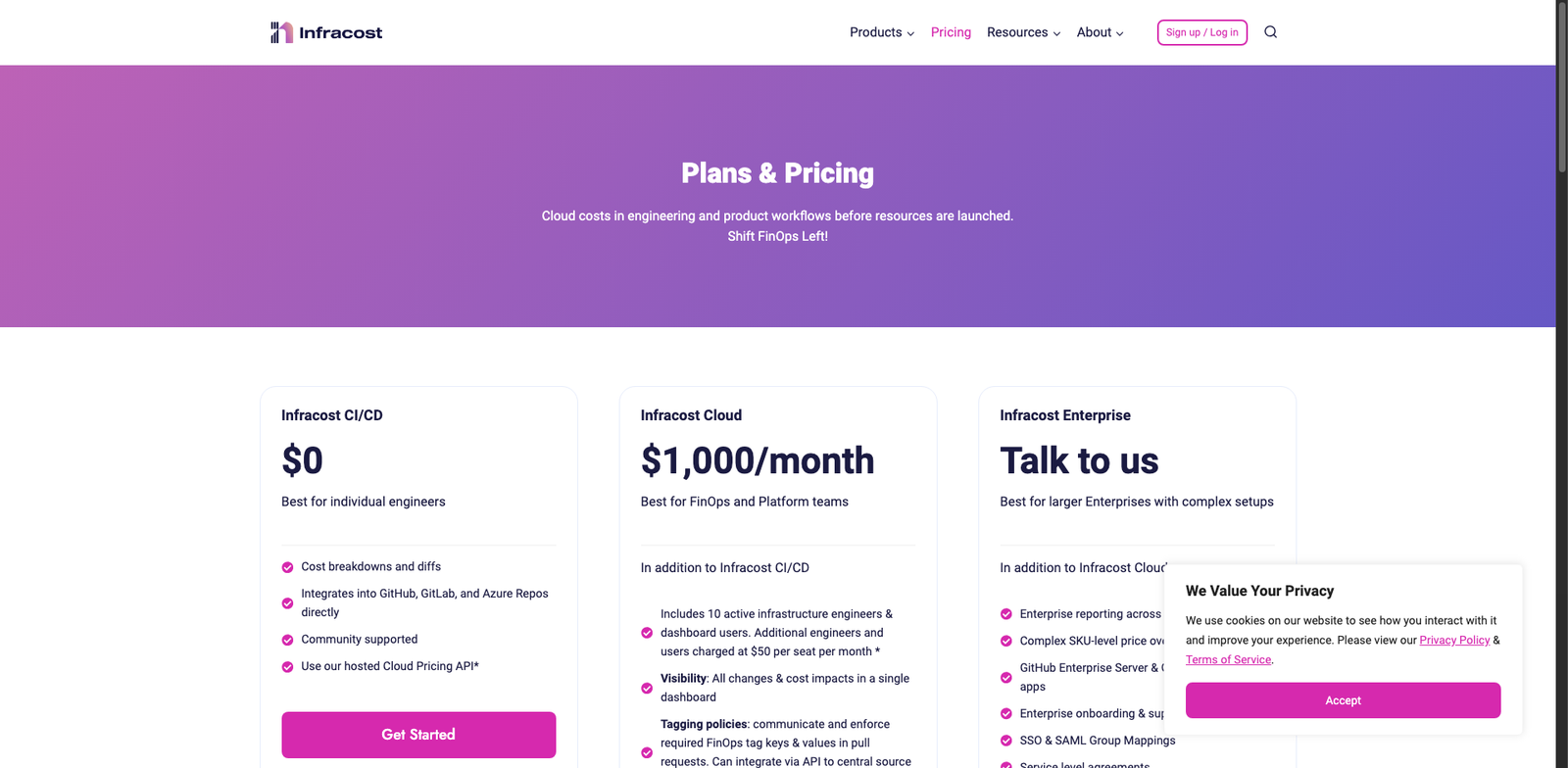 InfraCost pricing
